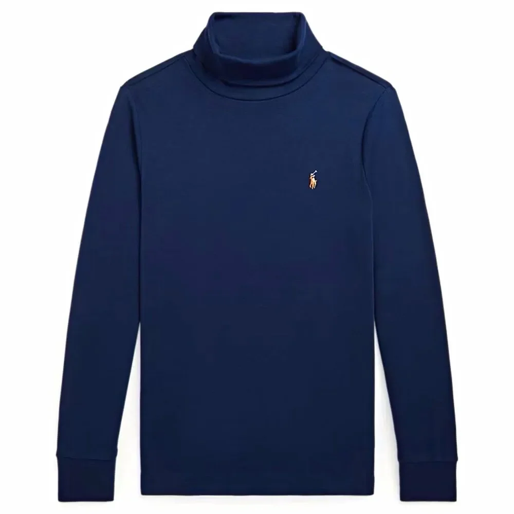 Polo Ralph Lauren Men’s Blue Knit Turtleneck Pullover Logo Sweater XXL